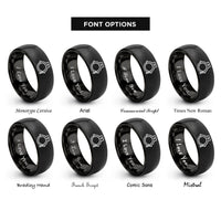 font options for inside engraving on black pipe clamp rings