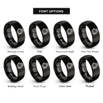 font options for inside engraving on black pipe clamp rings