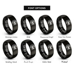 font options for inside engraving on black pipe clamp rings
