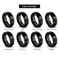 font options for inside engraving on black pipe clamp rings