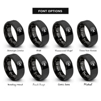 font options for inside engraving on black pipe clamp rings
