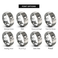 font options for inside engraving on gray pipe clamp rings