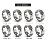 font options for inside engraving on silver pipe clamp rings