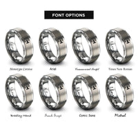 font options for inside engraving on grey pipe clamp rings