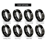 font options for inside engraving on black & grey pipe wrench rings