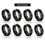 font options for inside engraving on black & grey pipe wrench rings