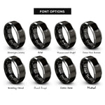 font options for inside engraving on black & grey pipe wrench rings