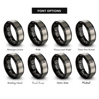 font options for inside engraving on black & silver pipe wrench rings