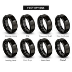 font options for inside engraving on black pipe wrench rings