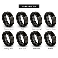 font options for inside engraving on black pipe wrench rings