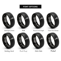 font options for inside engraving on black pipe wrench rings