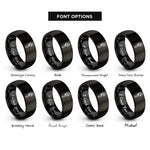 font options for inside engraving on black pipe wrench rings