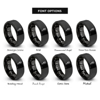 font options for inside engraving on black pipe wrench rings
