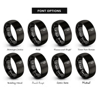 font options for inside engraving on black pipe wrench rings