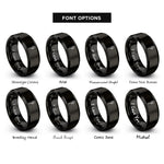 font options for inside engraving on black pipe wrench rings
