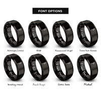 font options for inside engraving on black pipe wrench rings
