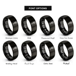 font options for inside engraving on black pipe wrench rings