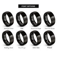 font options for inside engraving on black pipe wrench rings