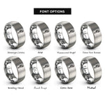 font options for inside engraving on silver pipe wrench rings