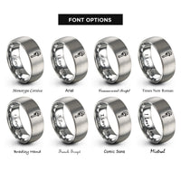font options for inside engraving on grey pipe wrench rings