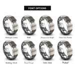 font options for inside engraving on gray pipe wrench rings