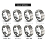 font options for inside engraving on grey pipe wrench rings