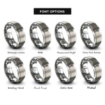font options for inside engraving on grey pipe wrench rings