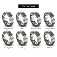 font options for inside engraving on grey pipe wrench rings