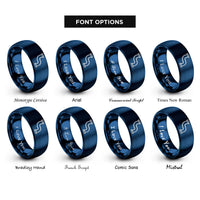 font options for inside engraving on blue pipeline rings