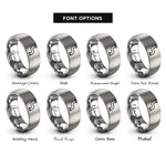 font options for inside engraving on grey pipeline rings