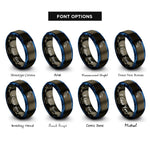 font options for inside engraving on gunmetal & blue pipeline rings