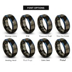 font options for inside engraving on gunmetal & blue pipeline rings