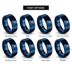 font options for inside engraving on blue pipette rings