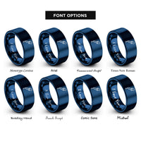 font options for inside engraving on blue pipette dropper rings