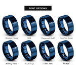 font options for inside engraving on blue pipette dropper rings