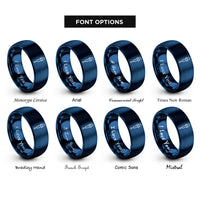 font options for inside engraving on blue pipette dropper rings