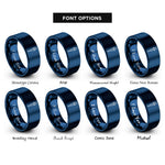 font options for inside engraving on blue pipette dropper rings