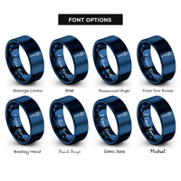 font options for inside engraving on blue pipette dropper rings