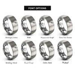 font options for inside engraving on grey pipette dropper rings