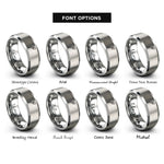 font options for inside engraving on grey pipette dropper rings