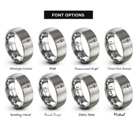 font options for inside engraving on gray pipette dropper rings