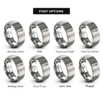 font options for inside engraving on gray pipette dropper rings