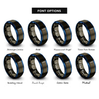 font options for inside engraving on gunmetal & blue pipette dropper rings
