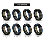 font options for inside engraving on gunmetal & blue pipette dropper rings