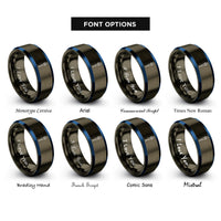 font options for inside engraving on gunmetal & blue pipette dropper rings