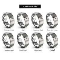 font options for inside engraving on gray pipette rings