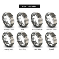 font options for inside engraving on gray pipette rings