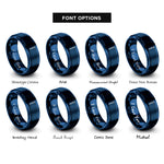 font options for inside engraving on blue pipette tips rings