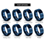 font options for inside engraving on blue pipette tips rings