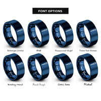 font options for inside engraving on blue pipette tips rings